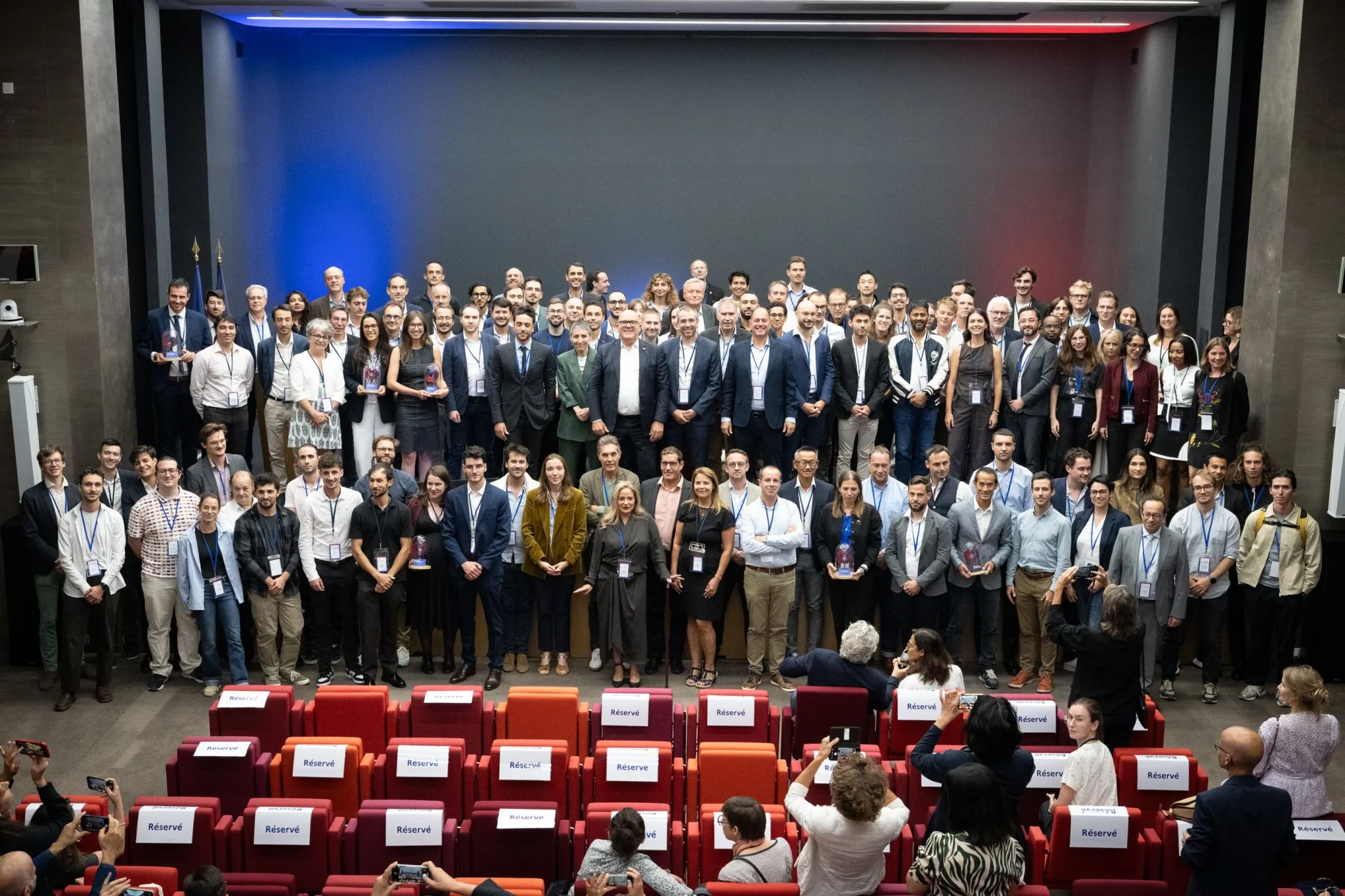 The 2026 i-Lab and i-PhD laureates on stage at the award ceremony